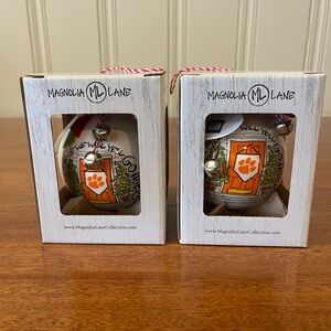 Clemson My House Christmas Tree Ball Ornament Set of 2